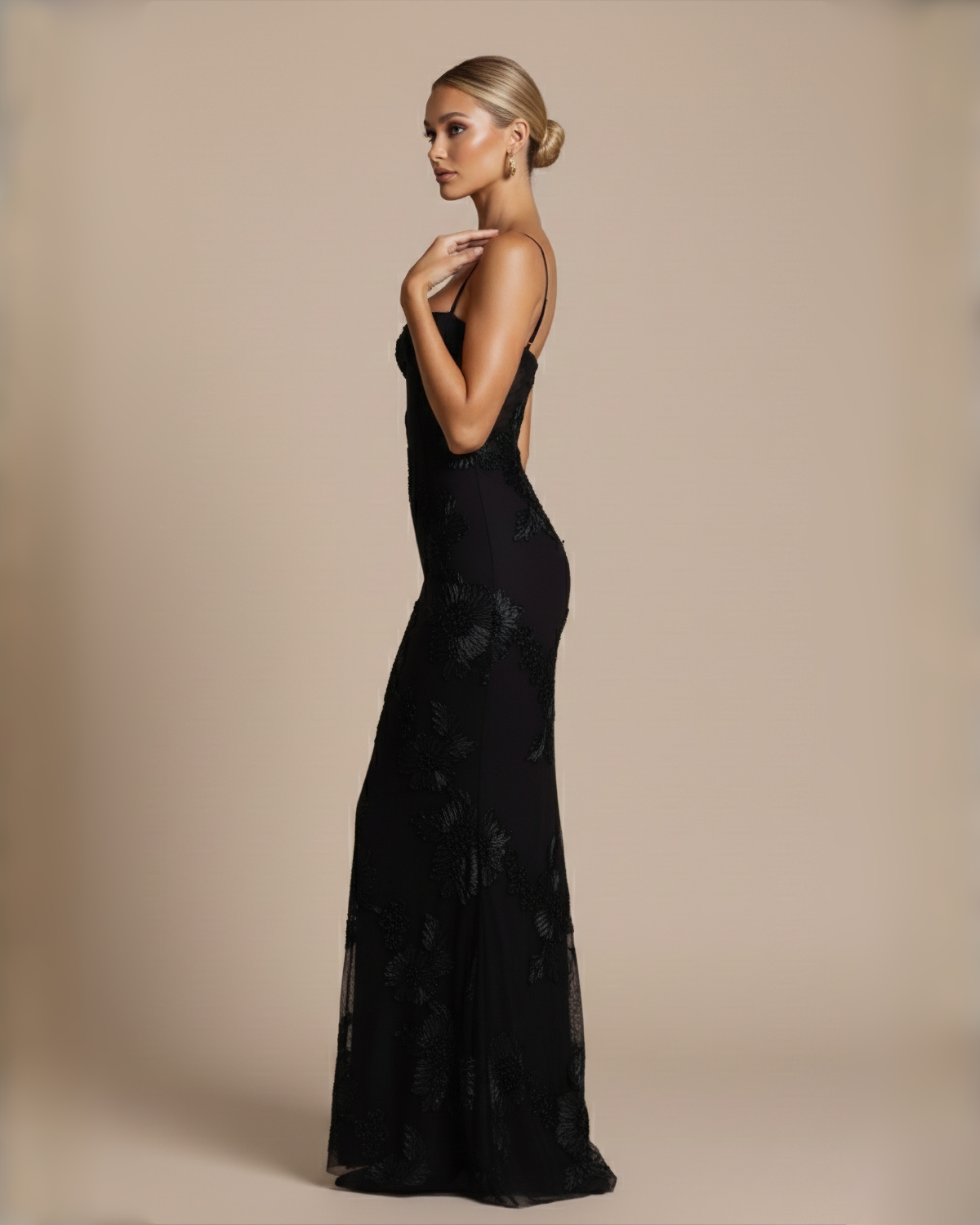 The Juliet Floral Maxi Dress - Black