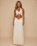 The Lyra Maxi Skirt Set - Cream White