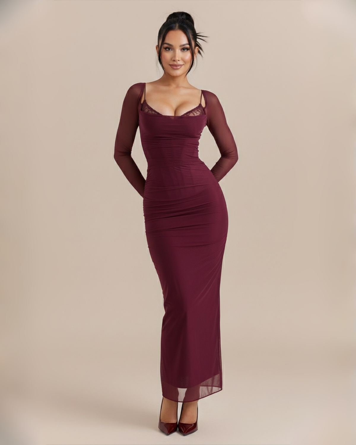 The Tamara Maxi Dress - Wine Red