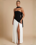 The Elizabeth Maxi Dress - Black/White