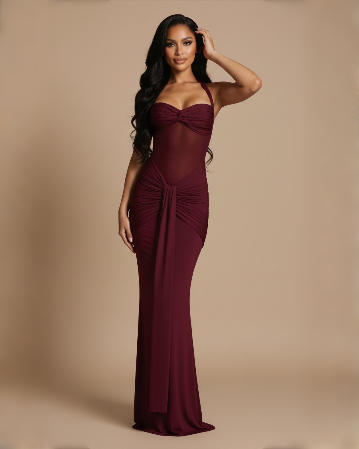 The Sienna Maxi Dress - Wine Red