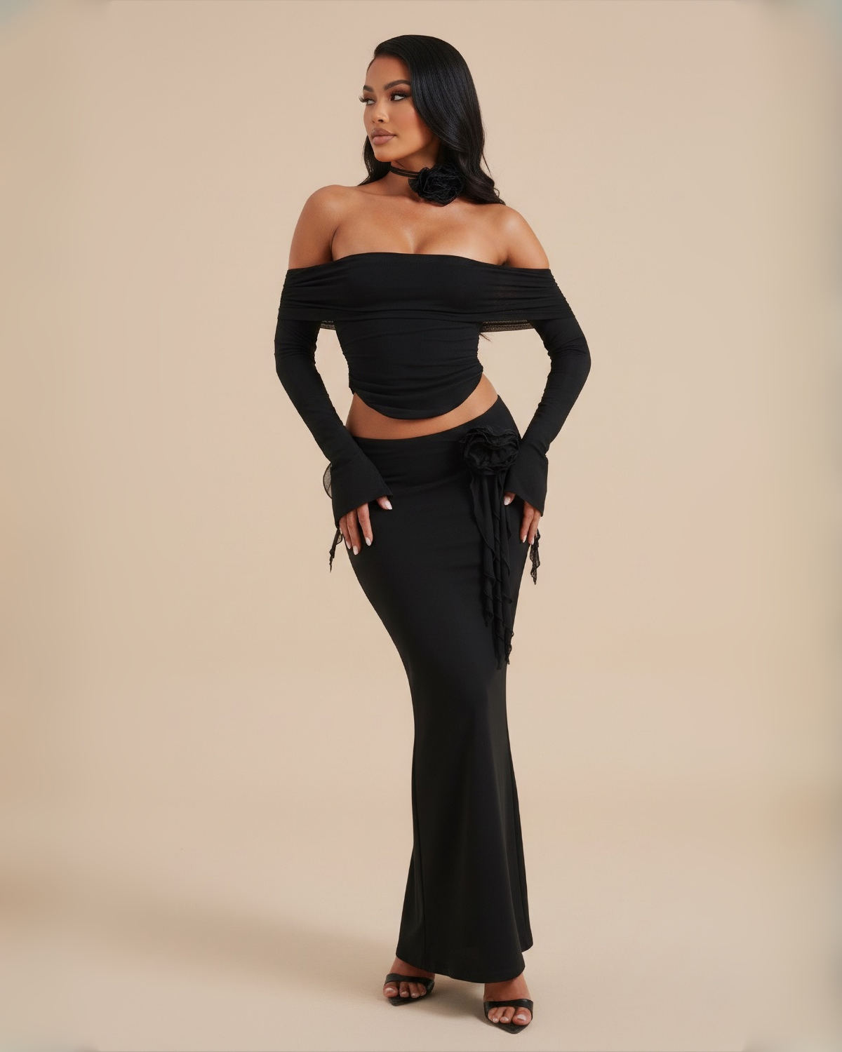 The Barbara Skirt Set - Black