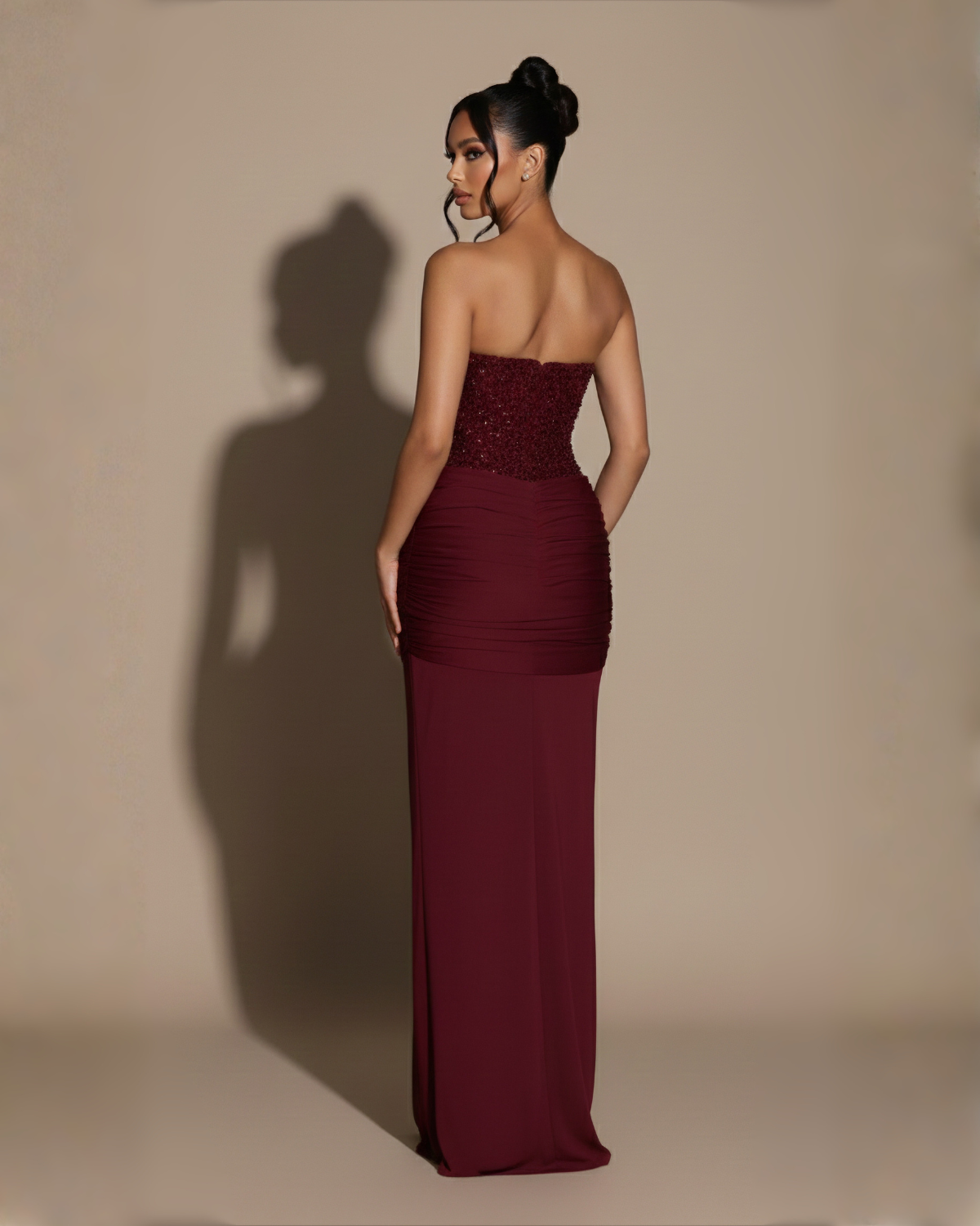 The Arabella Maxi Dress - Wine Red
