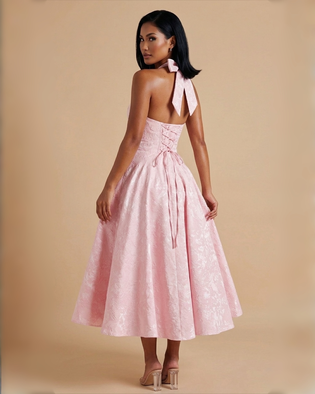 The Evelyn Midi Dress - Pink