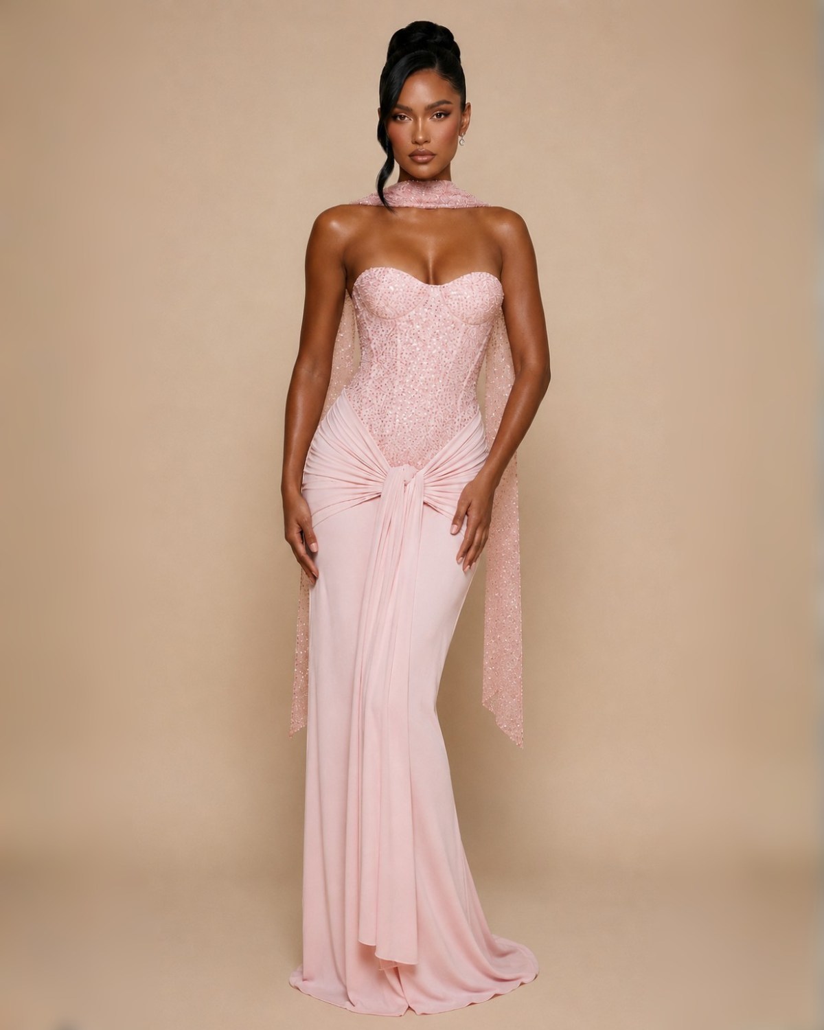 The Arabella Maxi Dress - Baby Pink