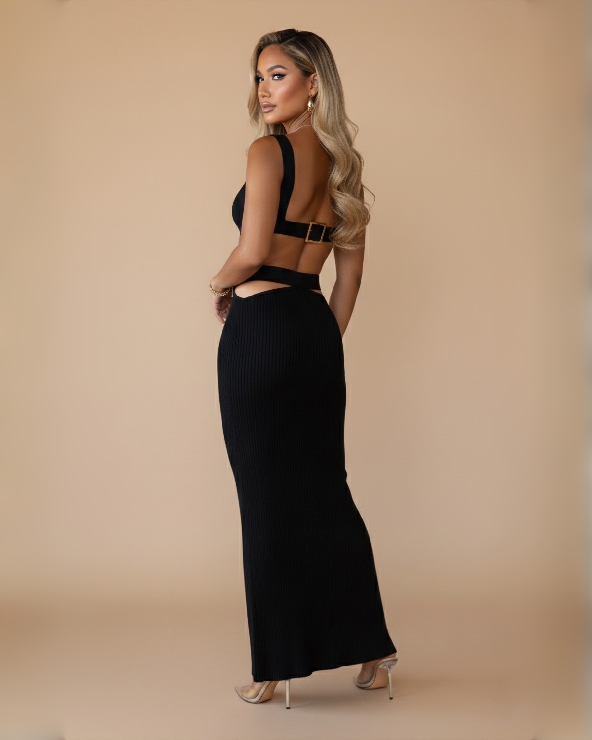 The Yara Maxi Skirt Set - Black