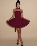 The Luna Mini Dress - Wine Red
