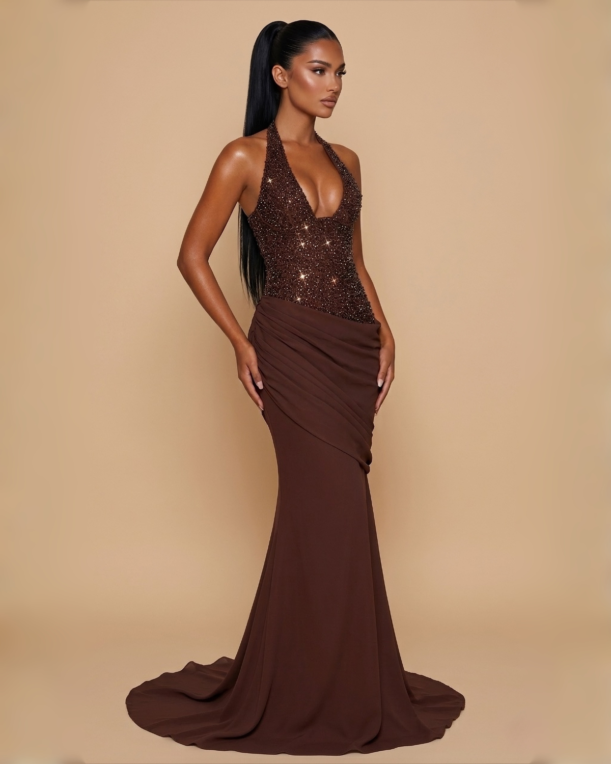 The Icelynn Maxi Dress - Brown