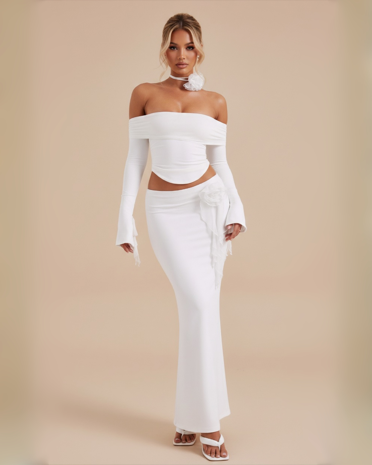 The Barbara Skirt Set - White