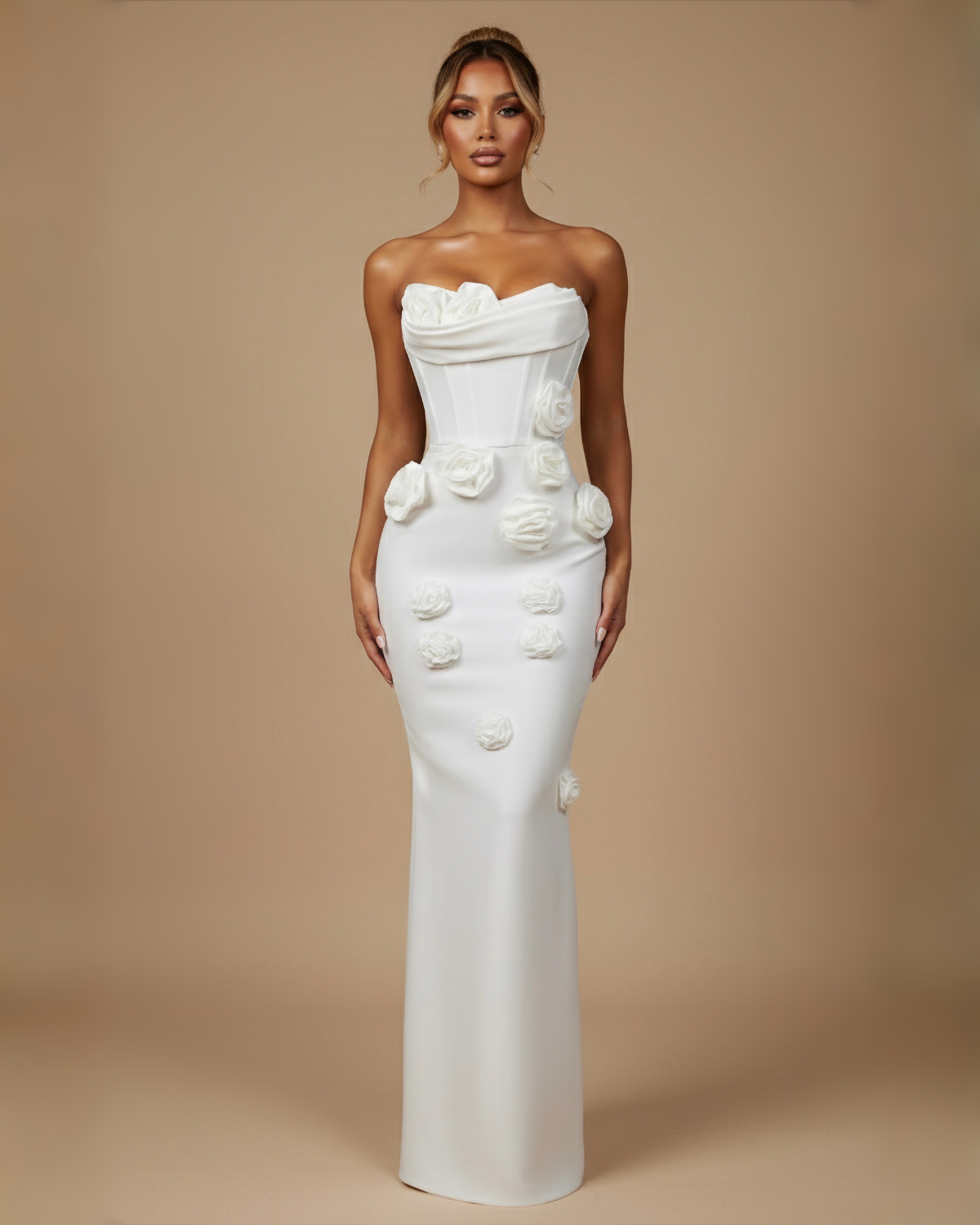 The Francis Floral Maxi Dress - White